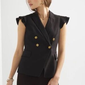 🆕 White House Black Market Black Blazer with Gold Buttons